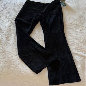 Vintage Covington Womens Black Suede/Leather Flared Pants BNWT 14